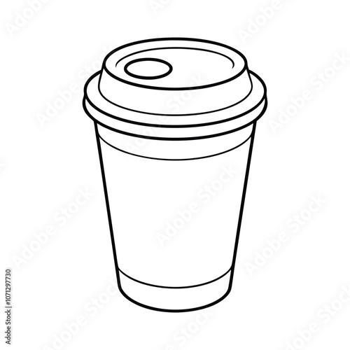 Starbucks Coffee Cup Vector Illustration - Minimalist Design for Cafe Branding, Beverage Icons, and Coffeehouse Art