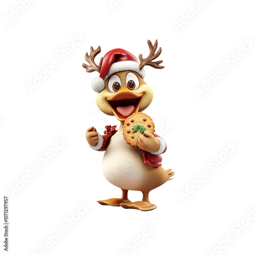 Wallpaper Mural Christmas Duck Holding a Cookie Torontodigital.ca