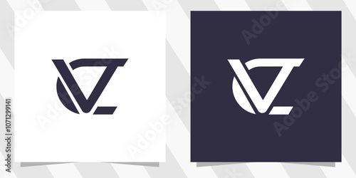 letter vc cv logo design vector