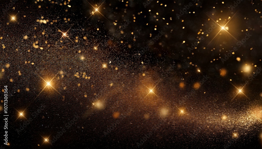 Sparkling gold dust on black Sparkling gold dust on black