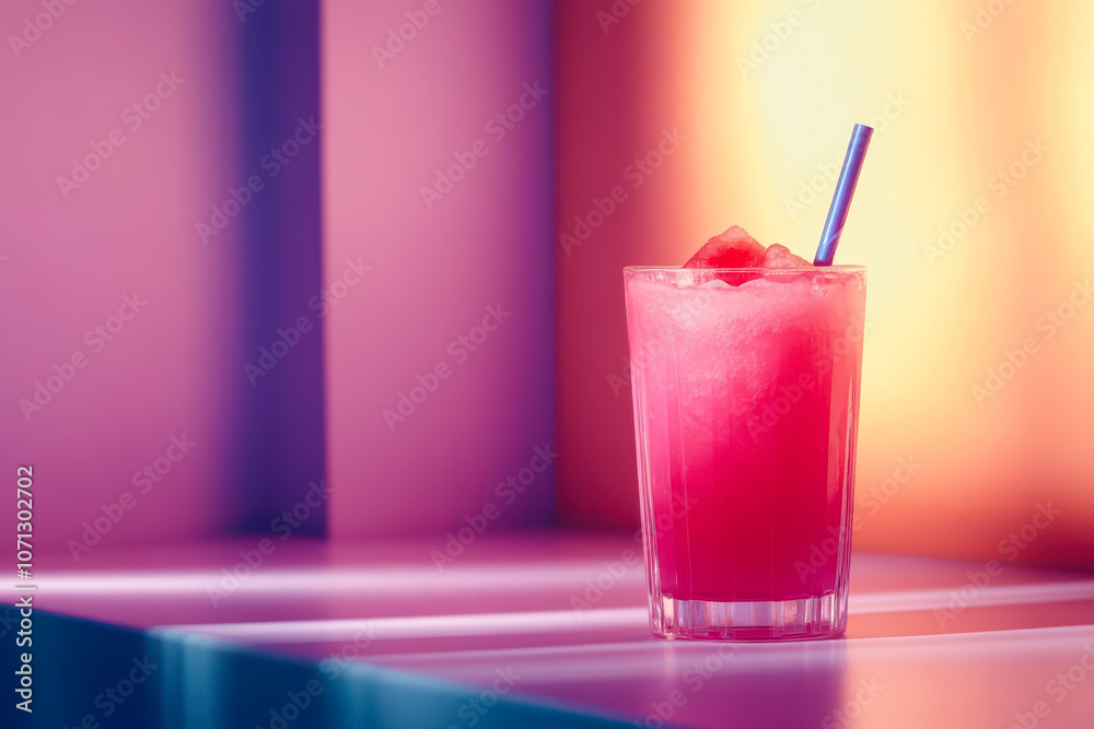 This vibrant image showcases a refreshing glass of watermelon juice, beautifully presented on a smooth gradient background. Ideal for summer themes. This vibrant image showcases a refreshing glass of watermelon juice, beautifully presented on a smooth gradient background. Ideal for summer themes.