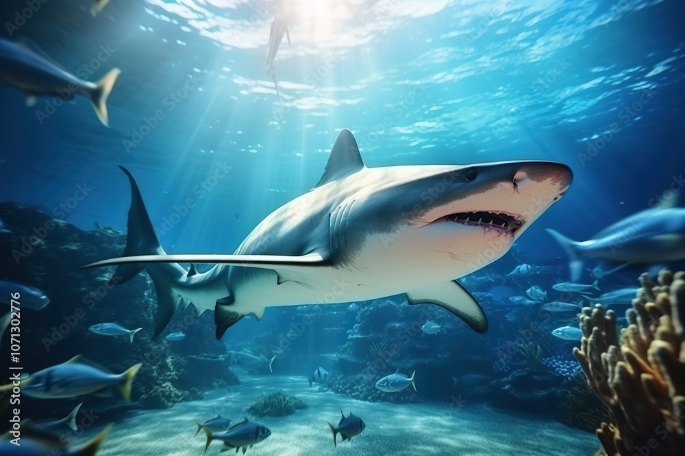 Obraz premium shark in the aquarium