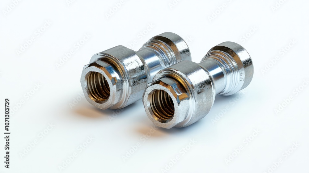 Electric fuse with metal caps, isolated on a plain white background, essential for safety equipment Electric fuse with metal caps, isolated on a plain white background, essential for safety equipment