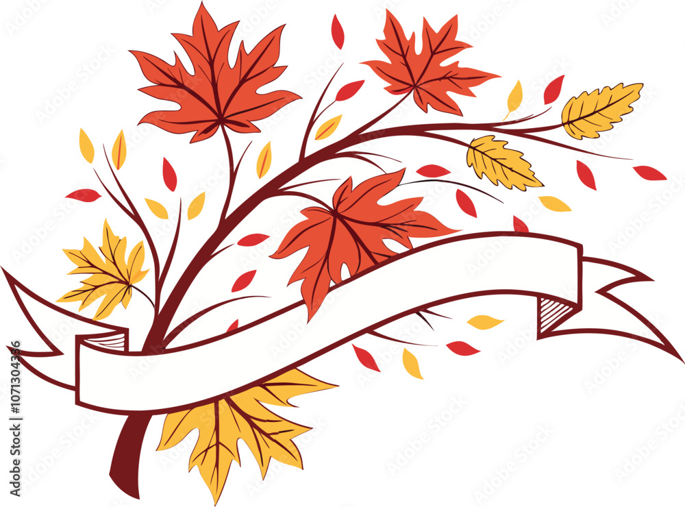 autumn foliage on white background. Banner with fall leaves . Vector illustration autumn foliage on white background. Banner with fall leaves . Vector illustration