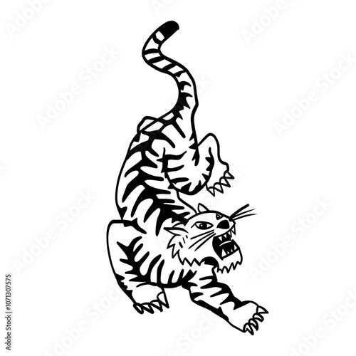 Thai tiger tattoo vector