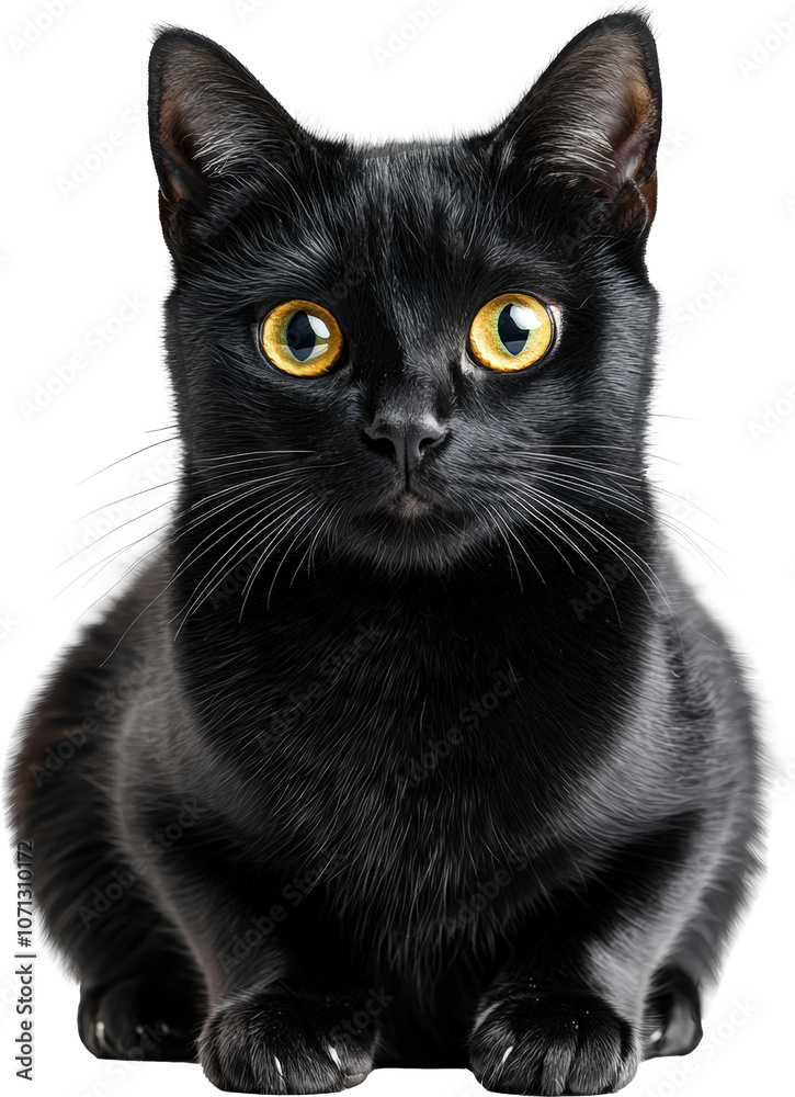 Black cat with bright eyes Black cat with bright eyes
