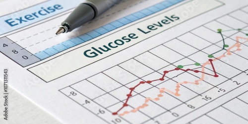 Time Markers Closeup detail of specific time markers on the graph where exercise was performed which correlate with subsequent drops in glucose levels illustrating an immediate