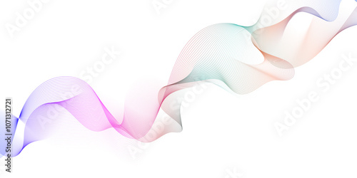 	
Abstract wave lines dynamic flowing colorful light isolated background. peach fuzz with dynamic waves for wedding design. Premium template with stripes and gradient mesh for banner or poster. vector