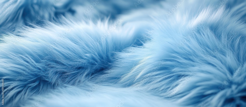 Close-up of soft blue faux fur fabric. Close-up of soft blue faux fur fabric.