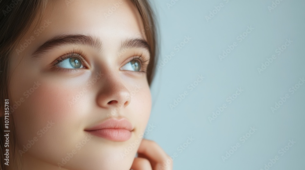 A close-up portrait of a young woman with natural beauty, featuring soft lighting and a serene expression. A close-up portrait of a young woman with natural beauty, featuring soft lighting and a serene expression.