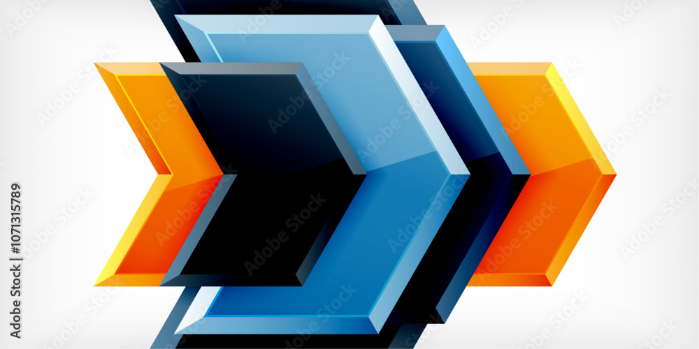 Vector 3d arrow techno design template Vector 3d arrow techno design template