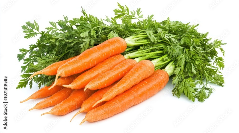 Fresh Orange Carrots With Green Tops Fresh Orange Carrots With Green Tops