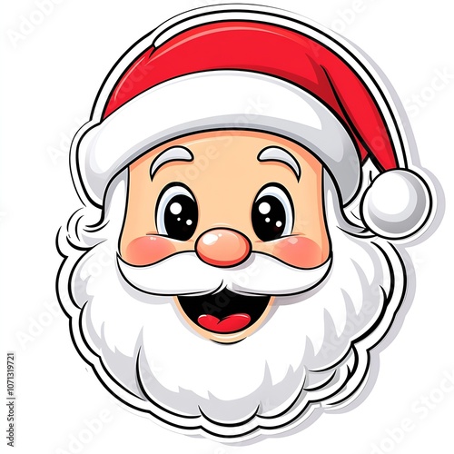 Illustration of Cheerful Santa Claus Beaming with Holiday Spirit and Festive Joy : Generative AI