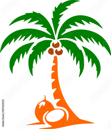 Coloured Palm Tree Silhouette, Silhuette Plam Tree, vector Plam tree design