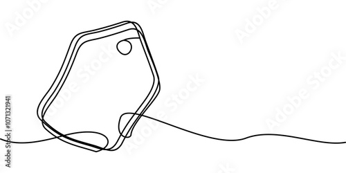 continuous line drawing of tag line symbol. abstract line art illustration