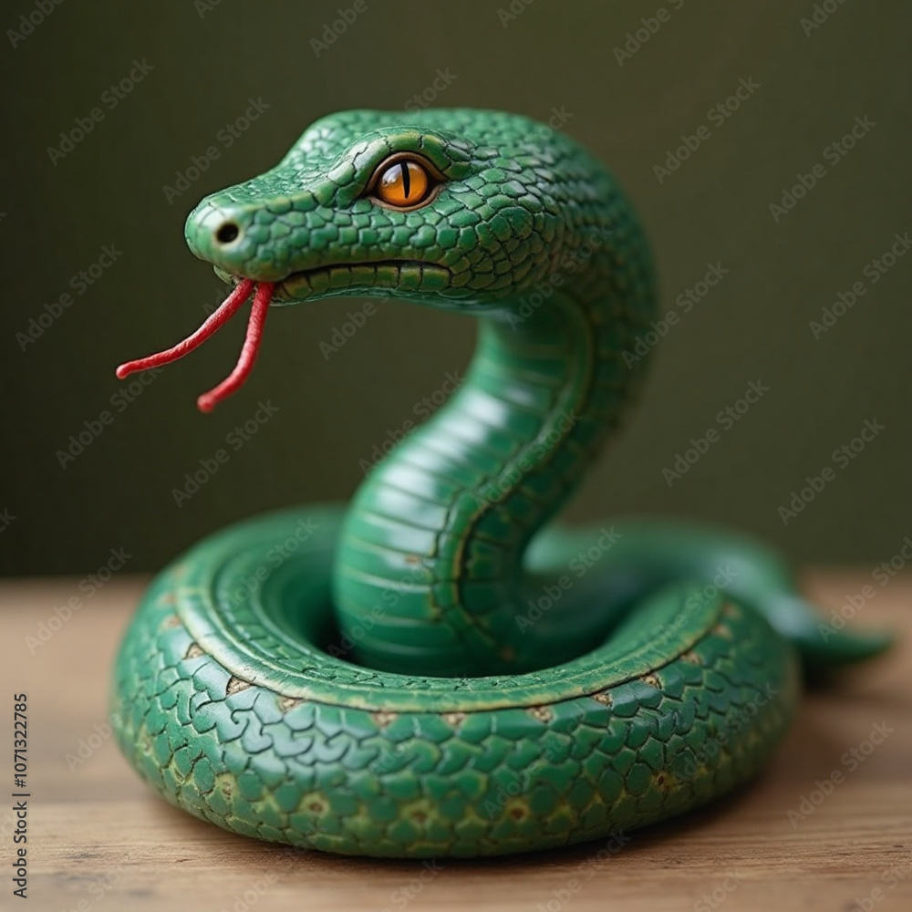 Fototapeta premium green wooden snake