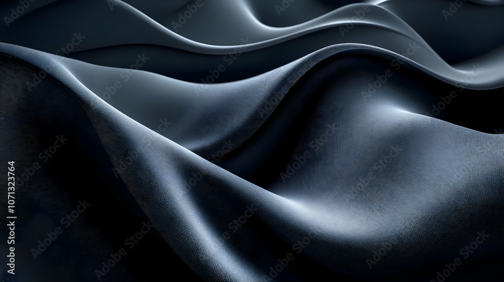 Abstract 3D Dark Blue Wavy Surface Illustration Abstract 3D Dark Blue Wavy Surface Illustration