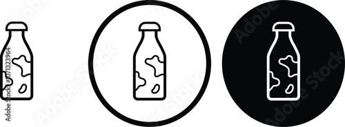 icon milk black outline for web site design 
and mobile dark mode apps 
Vector illustration on a white background