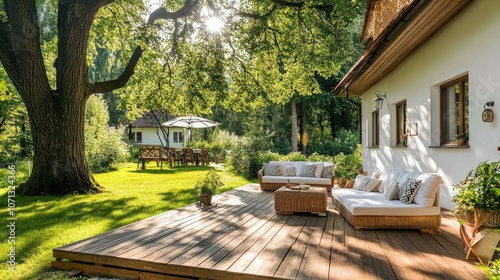 Cozy Outdoor Patio with Natural Surroundings