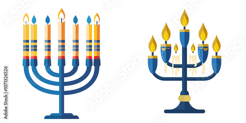 Colorful Menorahs for Celebrations and Festivals