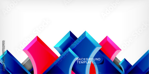 Square, arrow shapes with round elements Vector Illustration For Wallpaper, Banner, Background, Card, Book Illustration, landing page
