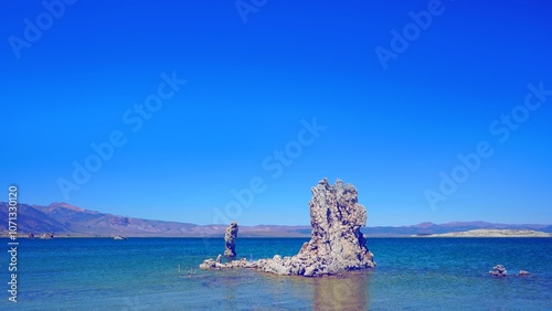 Mono Lake ,California, USA August 22,2024; Majestic Blue Lake , second largest lake in California photo