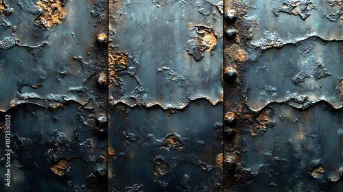 Rustic Metal Texture with Peeling Paint - Background Illustration
