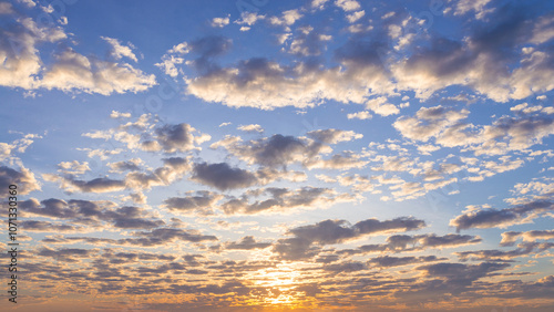 sunset / sunrise sky with cloud and sky background photo