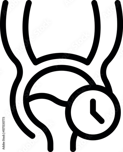 Clock symbol merging with blood vessels, representing the importance of timely healthcare for vascular health