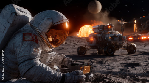 Astronaut on lunar surface