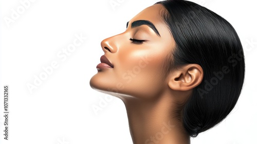 Elegant Profile of a Woman with Smooth Skin photo