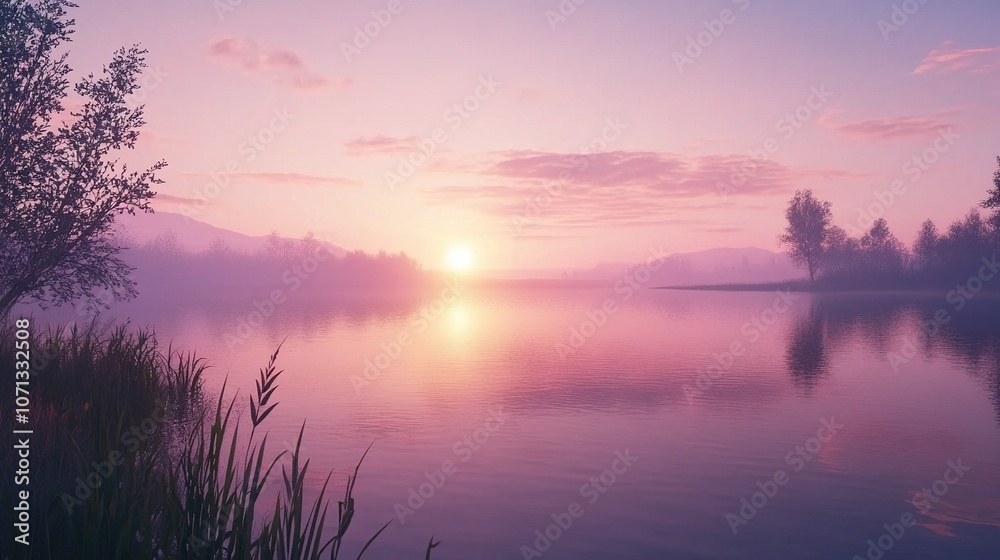 Perfectly calm river at sunset. Perfectly calm river at sunset.