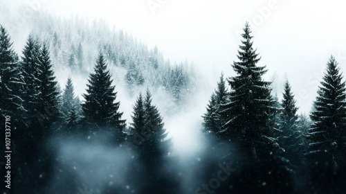 Snowy forest serenity