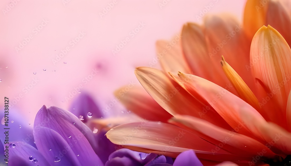 Close-up of petals, vibrant colors with soft focus, 3D illustration. Close-up of petals, vibrant colors with soft focus, 3D illustration.