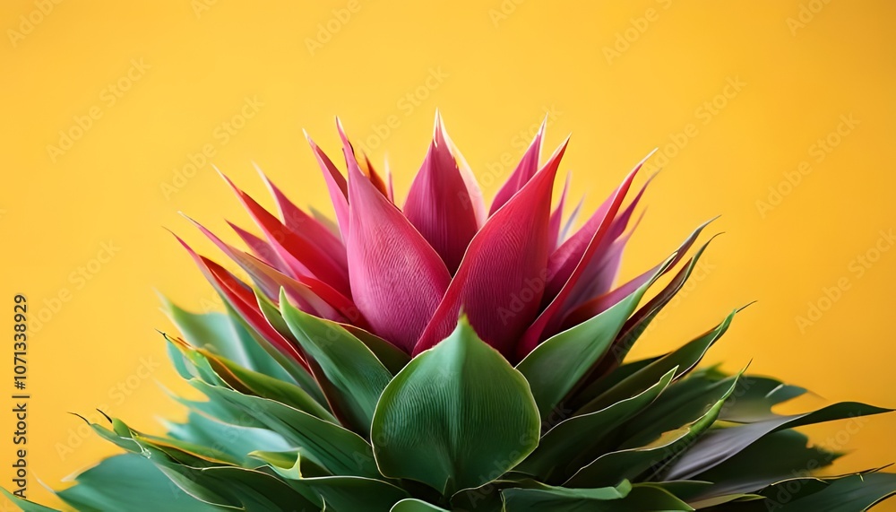Fototapeta premium Close-up on botanical detail, vibrant colors, 3D illustration.