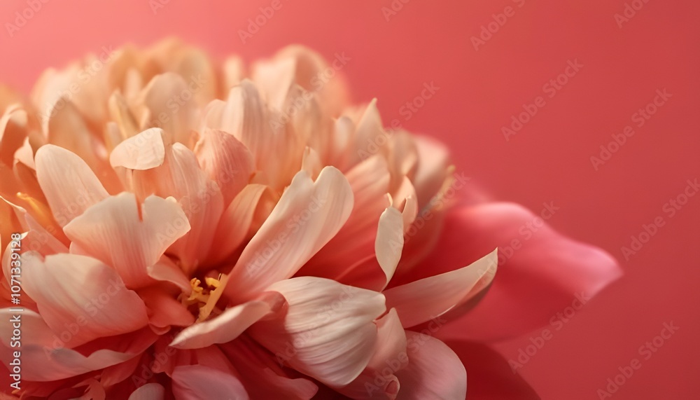 Fototapeta premium Close-up on petals, botanical pattern, soft tones, 3D illustration.