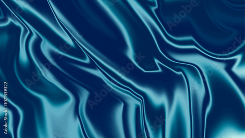 Background with liquifying flow. Dark blue liquid background. Abstract background with flowing waves.