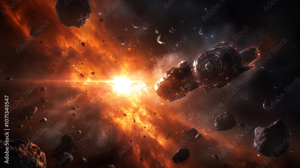 Fototapeta premium Cosmic collision adventure