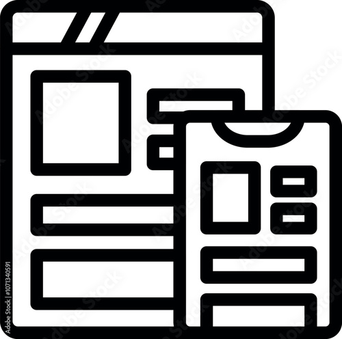 Mobile web design process, creating user interface for website on smartphone, responsive design development