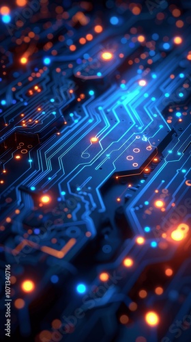 Wallpaper Mural Futuristic Quantum Computing and Cyber Network Grid with Connected Artificial Neurons and Global Data Connections Torontodigital.ca