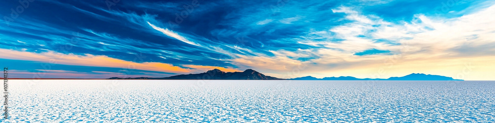 Obraz premium The shore of the salt lake.