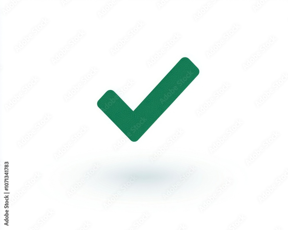 A simple green check mark symbolizes approval, positivity, or completion on a clean white background. A simple green check mark symbolizes approval, positivity, or completion on a clean white background.