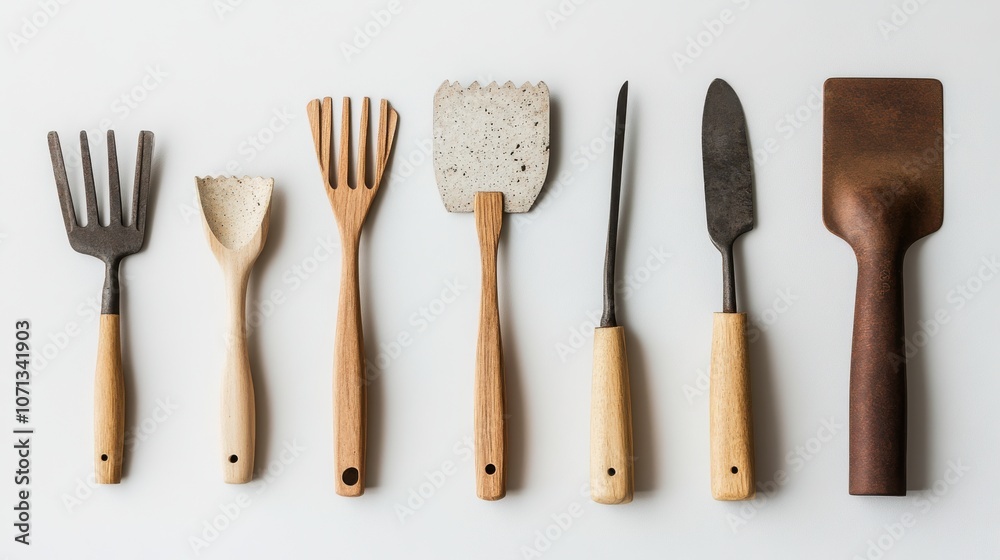 Naklejka premium Assorted Kitchen Utensils for Cooking and Baking