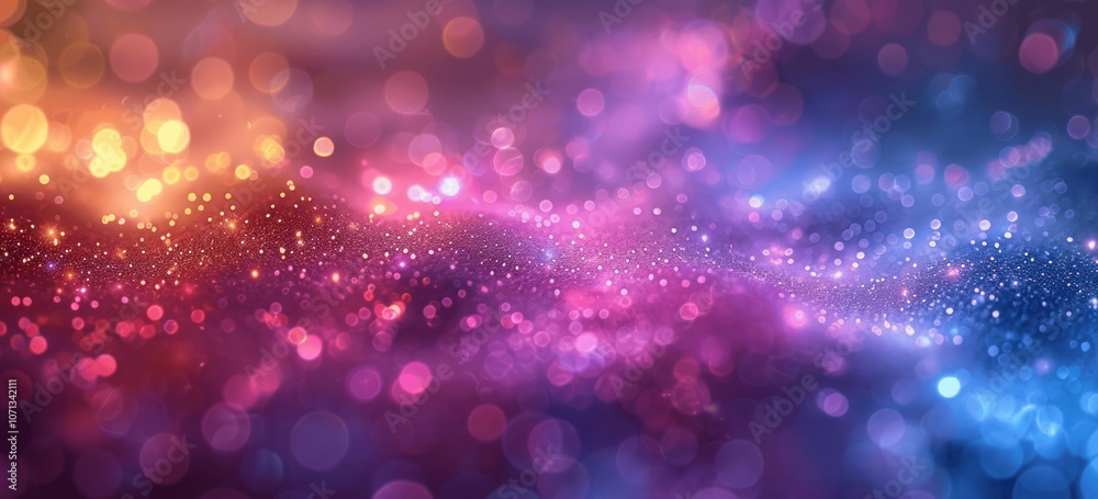 Soft Light Pastel Bokeh Background with Sparkling Lights for Festive Design