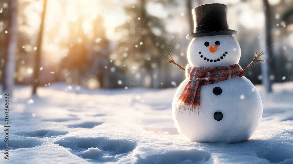 Fototapeta premium Charming snowman delight