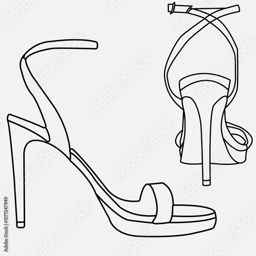 Beautiful Heels for Women Strappy Sandals Square Open Toe, High Heel Sandals, Ankle Strap, Stiletto, Heels for Party and Wedding.