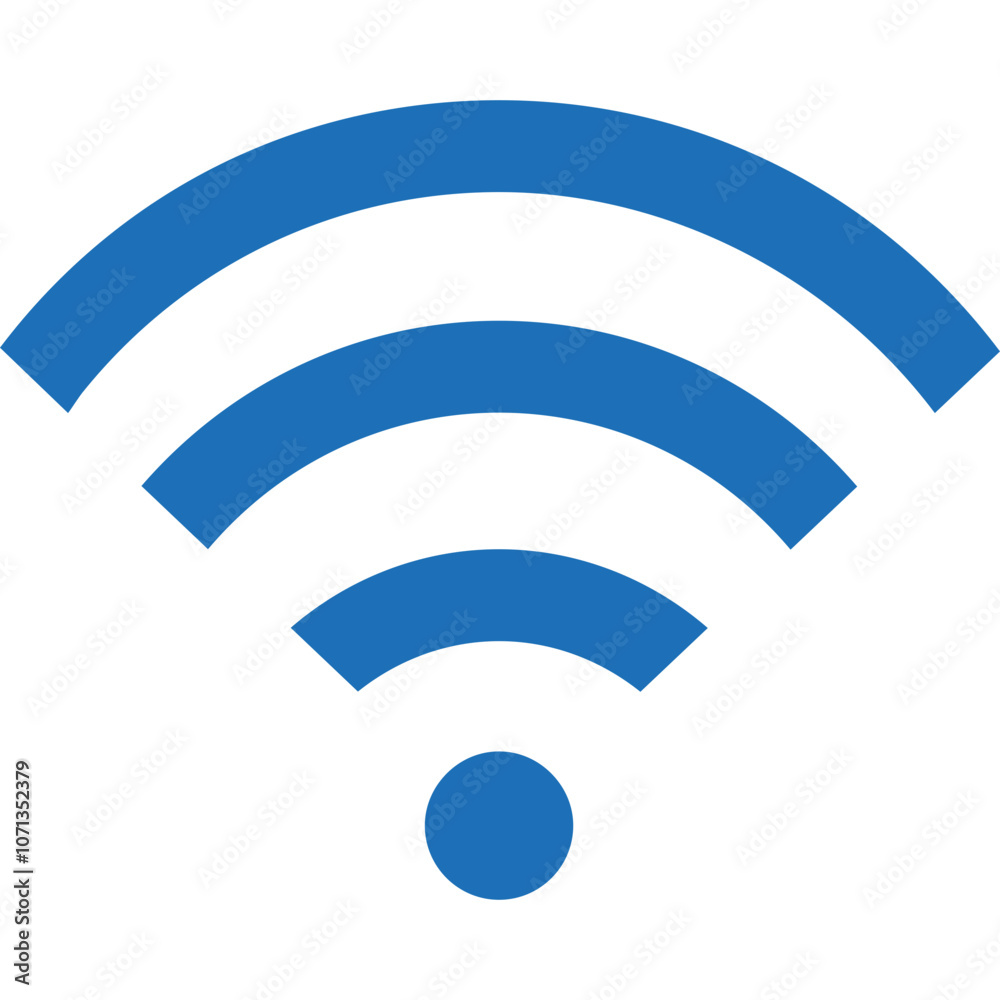 A Simple Blue Wi-Fi Signal Icon Representing Wireless Internet Connectivity and Digital Communication
