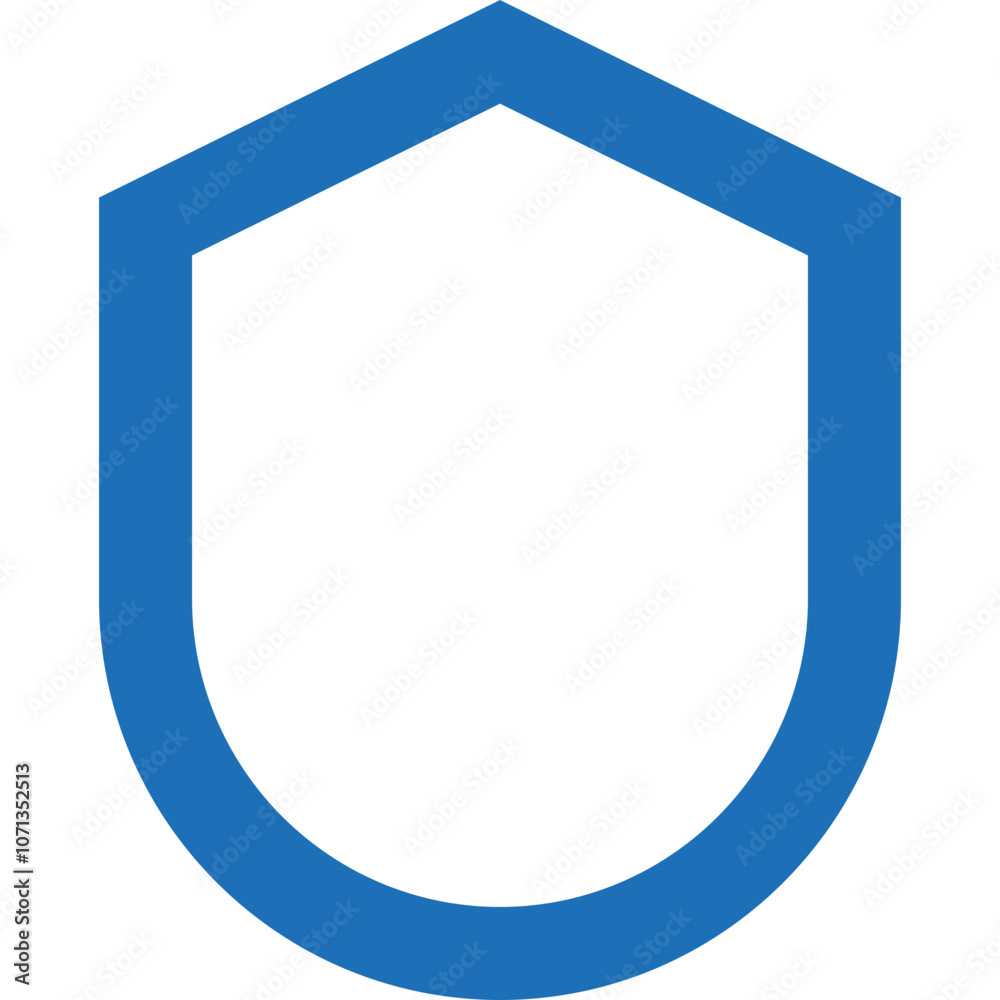 Simple Blue Shield Graphic Design Representing Protection and Security on a White Background Simple Blue Shield Graphic Design Representing Protection and Security on a White Background