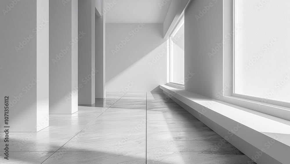 Obraz premium White Table on Grey Background for Product Display