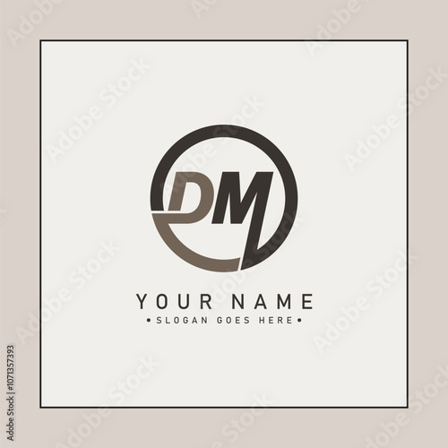 Vector Template for Initial Letter DM Logo - Elegant Monogram Logo for Alphabet D and M